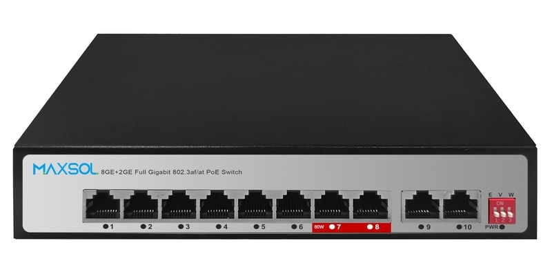 Unmanaged eight-port Gigabit PoE switch for straightforward network installations
