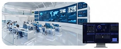 Command center connected to the centralized management platform