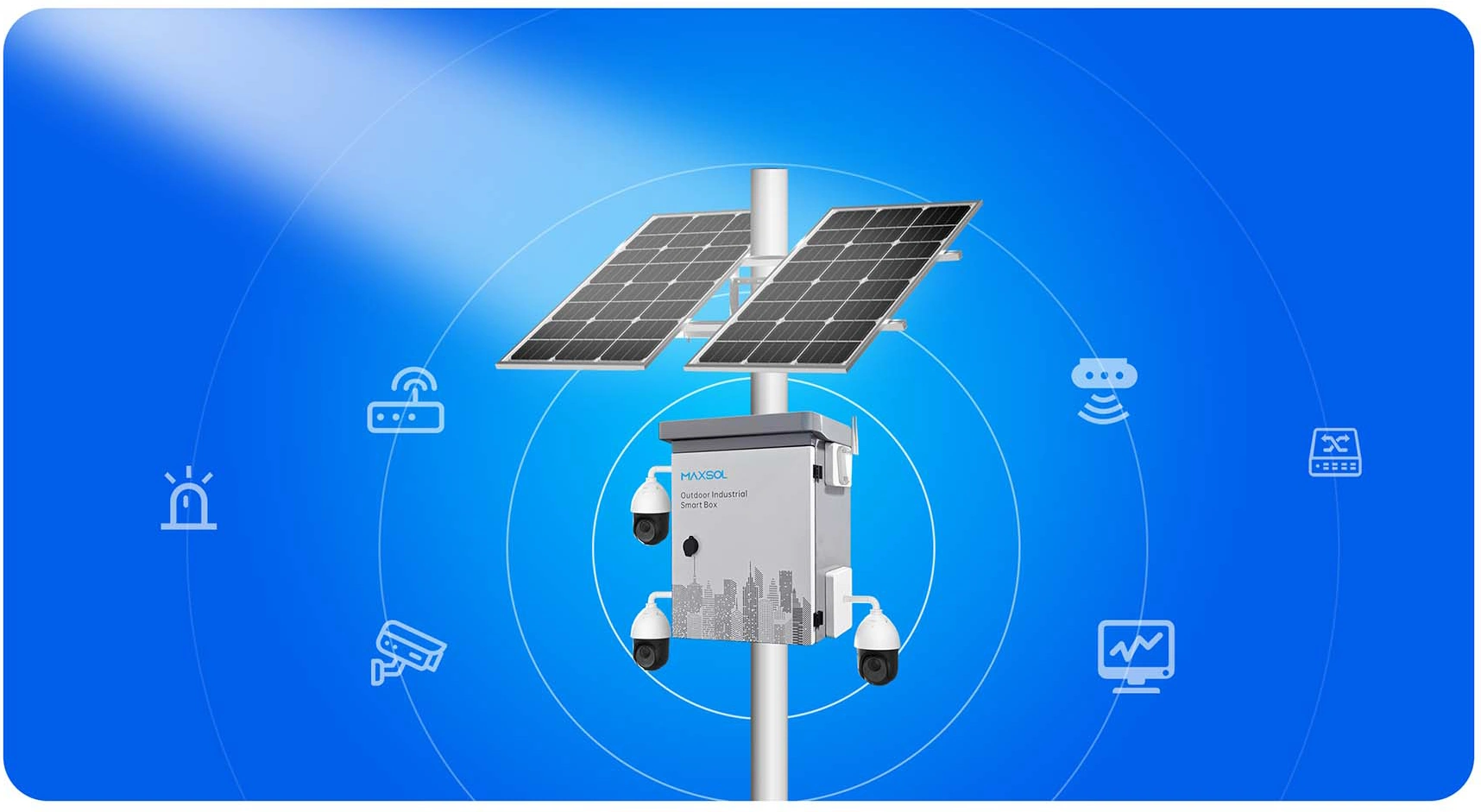 MAXSOL integrated outdoor solar power system